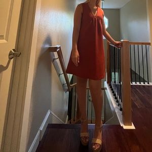 V Neck Mini Shift Dress